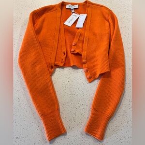 10 Crosby Derek Lam Orange Cardigan NWT